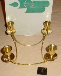 PARTYLITE Brass Quartet Taper Peglite Candle Holder Mint in box