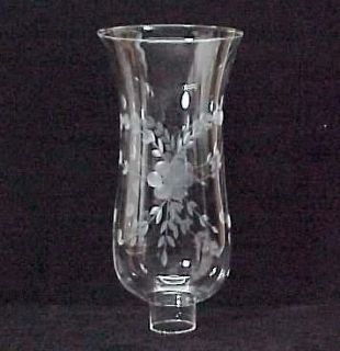 Clear Cut Etched Glass Hurricane Lamp Shade 1 5/8 X 10 Candle Light 