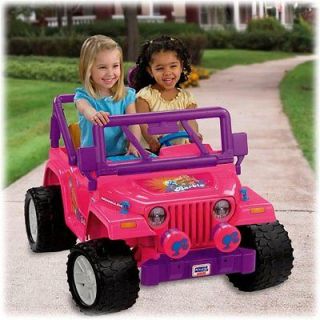 Power Wheels Barbie Jammin Jeep Wrangler 12V Ride On  T8396