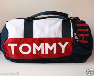 TOMMY HILFIGER MINI DUFFLE GYM BAG red/blue/white