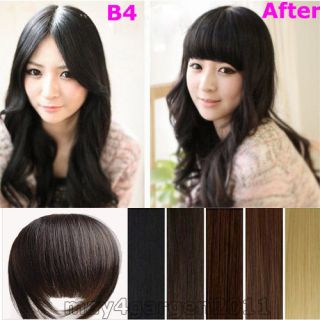 clip in on bangs fringes Hair Extensions extension black brown for 