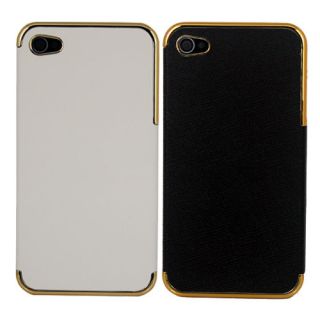   Milk White & Black Cover Cases for Apple iPhone 4 4G 4th 4S CE54