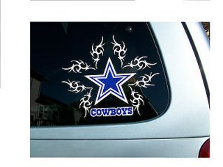   COWBOYS TRIBAL 2 DESIGN BACK OR SIDE WINDOW ACCENT VINYL DECAL STICKER
