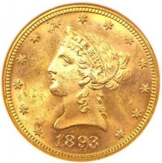 1893 Liberty Gold Eagle $10   NGC MS64   RARE Uncirculated Gold Piece