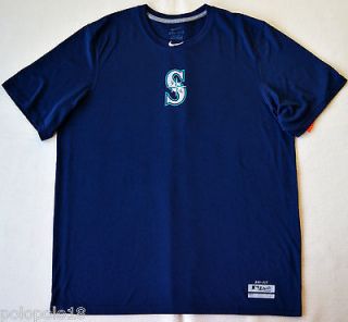 New Nike Seattle Mariners MLB Dri Fit T Shirt Navy L