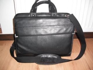SAMSONITE Black LEATHER Shoulder Laptop Bag Briefcase Messenger 