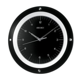 Seiko QXA314KLH Quiet Sweep Black Wall Clock