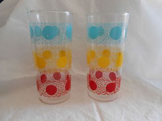 Two Anchor Hocking 1950s Balloon Drinking Glasses 6 tall