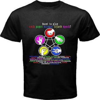   Theory Sheldon Game Rock Paper Scissors Lizard Spock T shirt S 3XL
