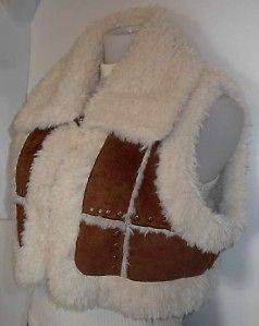 Sherpa Cream Brown Western Horse Rodeo Queen Show Apparel Hobby Vest