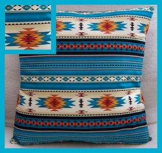 New Native American Indian Aztec Blanket Turquoise cotton fabric 