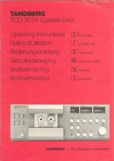 Tandberg TCD 3034 cassette deck items   original Operating 