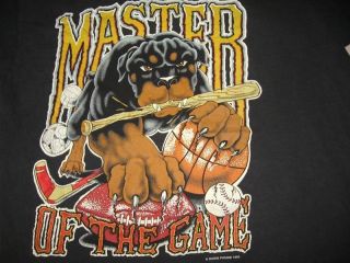   90s DAWG POUND MASTER OF THE GAME T Shirt LARGE sports rottweiler dog