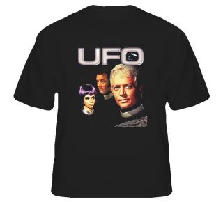 Ufo Tv Series Retro Alien Invasion Brit Black T Shirt
