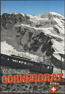 TA30 Vintage Swiss Zermatt Gorner​grat Switzerland Railways Travel 