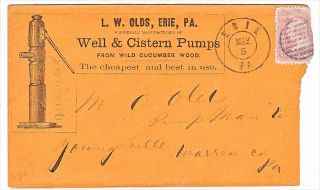 Erie Pennsylvania Well & Cistern Pumps 1860s Illustrated Advertising 