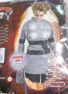 Shock Therapy Mental Patient Light up Costume Child 12 14 NWT