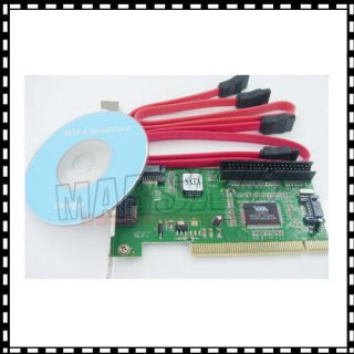 VIA 3 SATA Serial ATA+IDE Port PCI Card VT6421A+CABLE#​3