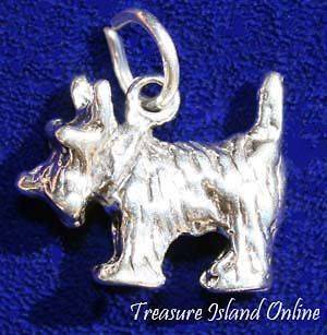 WIZARD OF OZ TOTO CAIRN TERRIER DOG .925 Silver Charm