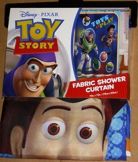 Toy Story Fabric Shower Curtain & Hooks New