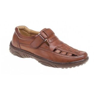 Gordini Mens Velcro Closed Toe Shoe Summer Walking Sandals Leather 