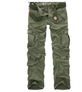 MENS CASUAL MILITARY ARMY CARGO CAMO COMBAT WORK PANTS TROUSERS SIZE 