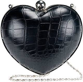 party bag clutch Pull&Bear Zara black leather heart design