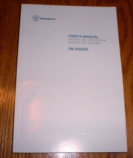 WESTINGHOUSE VR 4085DF USERS MANUAL Owners Guide for LCD TV    NICE