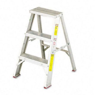 Louisville Ladder #429 Aluminum Two Step Stool w/Side Locks, 16 3/8w x 