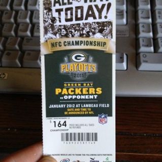 packers nfc championship ticket 2011 mint condition number of tickets