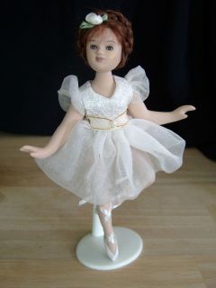 Bisque Ballerina On Toe 8 Precious Redhead Doll with Stand Jointed