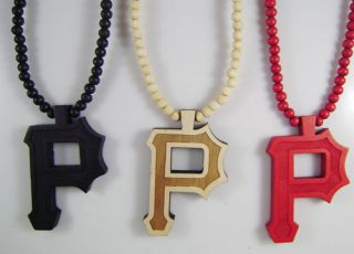 3pcs Good Quality LetterP Wiz Khalifa Pendant Wood Rosary Bead Chain 