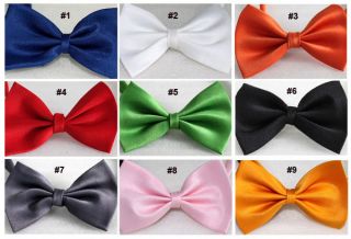   Party Kids Boys Girls Solid Colors Pre Tied Satin Bowties Bow Ties