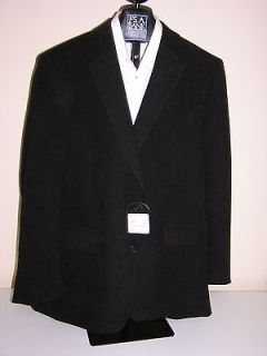 495 new Jos A Bank Corduroy 2 Button Side Vent Plain Front Black Suit 