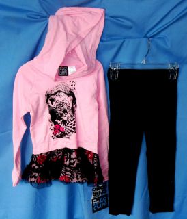 POGO CLUB 2 pc L/S Pink French Terry Hoodie w/Stretch Leggings GIRL 