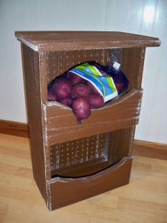 FALL SALE Primitive 2 Bin Onion & Potato Storage Color Choices**Made 