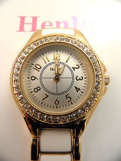   / Doctors Henley Diamante White & Gold Enamell Fob Watch Face H062