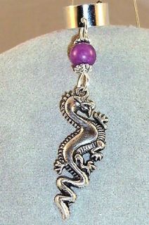 Purple Jade Dragon Ear Cuff Wiccan Pagan Medieval Cuffs