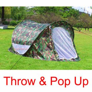 Camouflage Portable Boat Shape Tent Family Easy Setup Pop Up Camping 