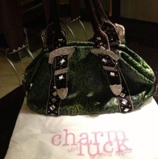 Charm and Luck Green Snake leather handbag