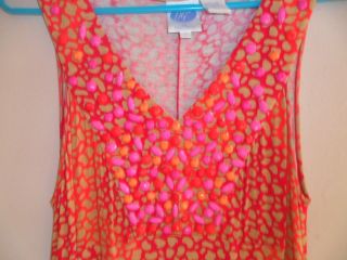 NEW Diane Gilman Extra Long Beaded MAXI DRESS Orange Pink S Small 6 8