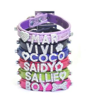   Pet Personalized Rhinestone Collar   FREE Name (6 letter + 1 Charm