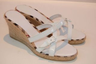 New $295 Burberry Espadrille Wedge Sandals Shoes 41