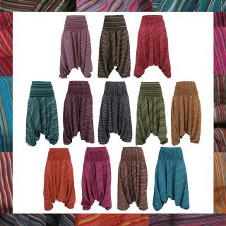   Hippy Boho Genie Ali Baba Aladdin Harem Stripey Cotton Pants Trousers