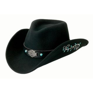   Crushable Water Resistant Cowboy Hat   Turquoise Colored Inlays