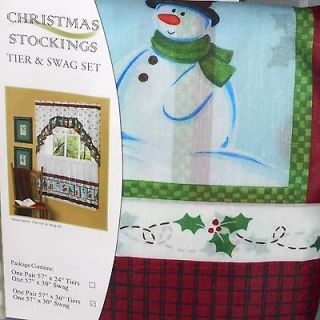 3Pc CHRISTMAS KITCHEN CURTAIN TIER & SWAG SET 24 36 NEW Fast FREE 