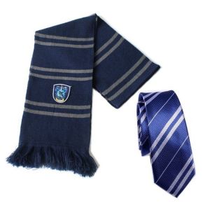   Potter Ravenclaw Thicken Wool Knit Scarf+Tie Wrap Soft Warm Costume