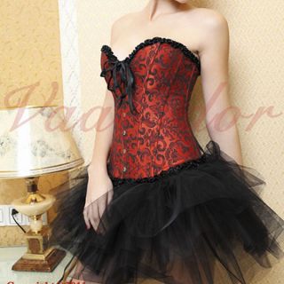   Corset Dress Moulin Rouge Burlesque TUTU Costume Ladies Lingerie S 2XL