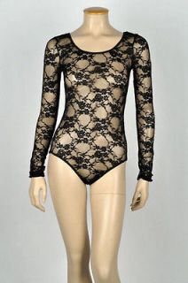 lace bodysuit long sleeve in Clothing, 