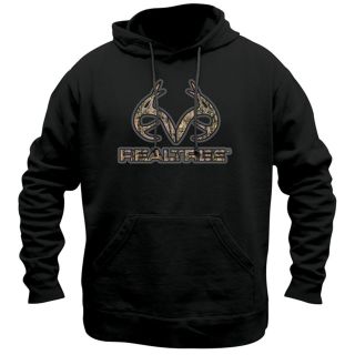 Realtree Outfitter BLACK Hunting Fleece Mens Hoodie Pullover 